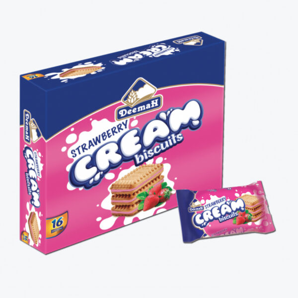 Deemah Cream Biscuit Strawberry 27g x 16 x 12